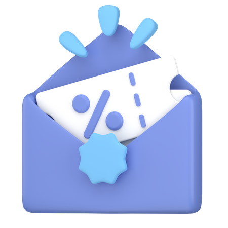 Mail discount  3D Icon