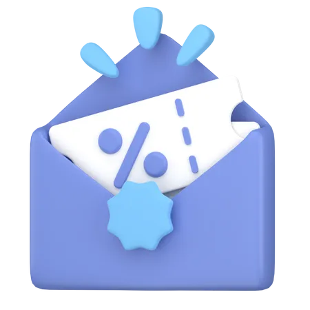 Mail discount  3D Icon