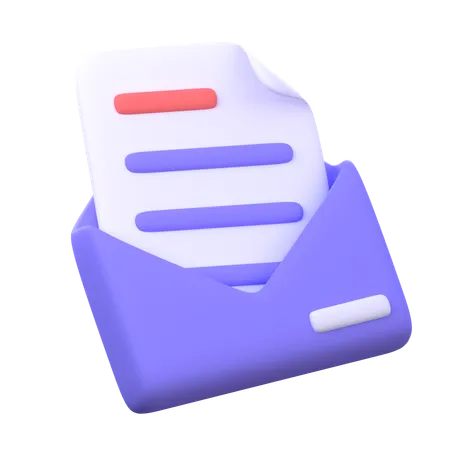 Mail Document  3D Icon