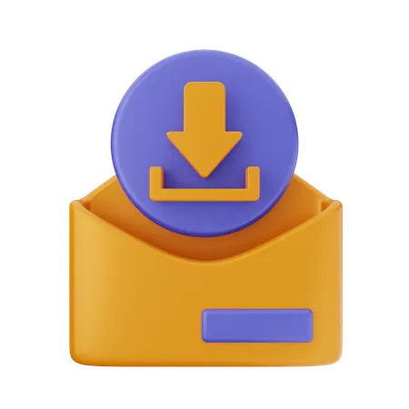 Mail Download  3D Icon