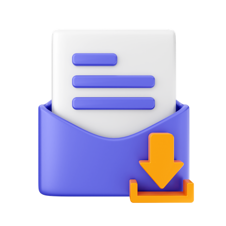 Mail Download  3D Icon