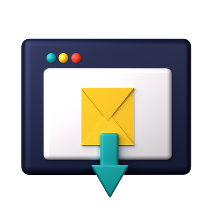 Mail Download  3D Icon