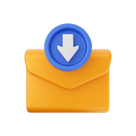 Mail Download  3D Icon