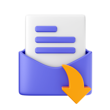 Mail Download  3D Icon