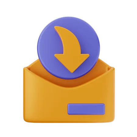 Mail Download  3D Icon
