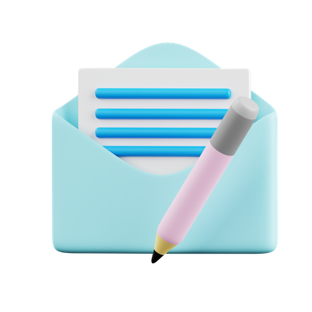 Rédaction de courrier  3D Icon