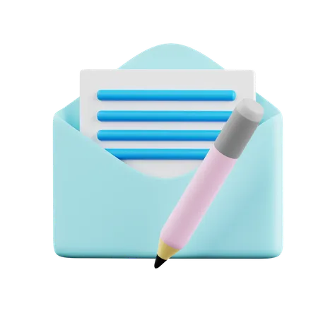 Rédaction de courrier  3D Icon