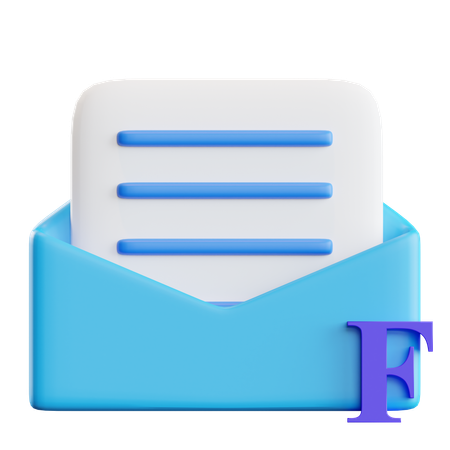 Mail Font  3D Icon