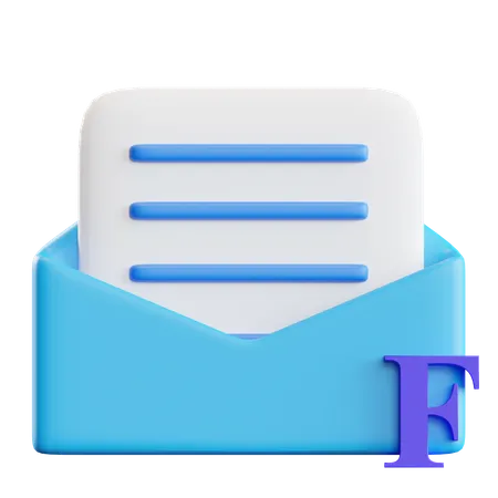 Mail Font  3D Icon