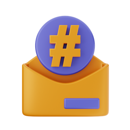 Mail Hashtag  3D Icon