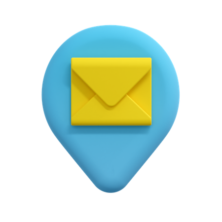 Mail Location Pin  3D Icon