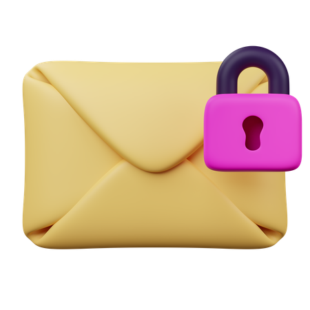 Mail Lock  3D Icon