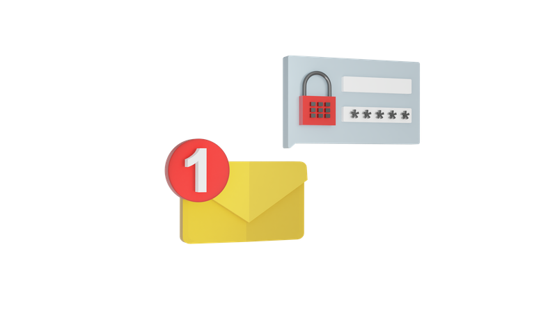 Mail Lock  3D Icon