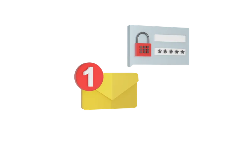 Mail Lock  3D Icon