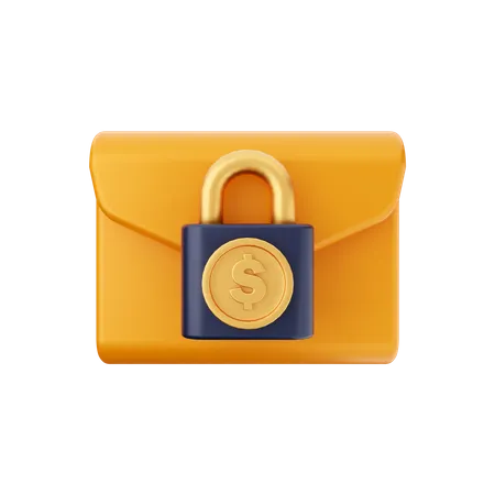 Mail Lock  3D Illustration