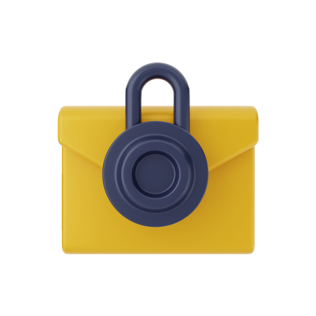 Mail Lock  3D Illustration