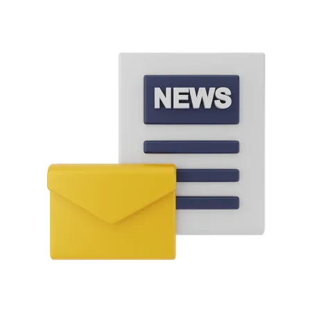 Mail mit Newsletter  3D Illustration