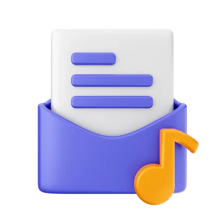 Mail Music  3D Icon