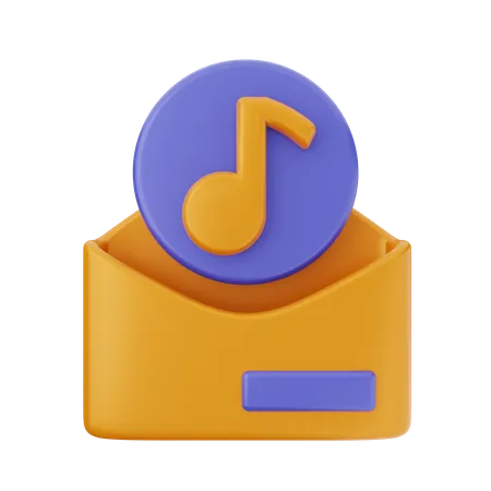 Mail Music  3D Icon