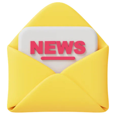 Mail News  3D Icon