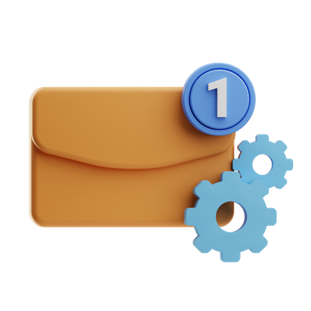 メール通知  3D Icon