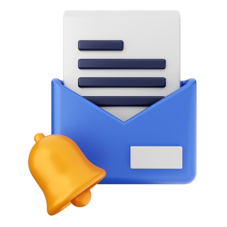 Mail Notification Bell  3D Icon