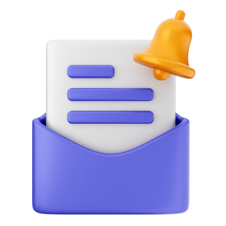 Mail Notification Bell  3D Icon