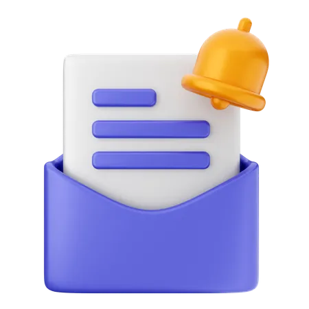 Mail Notification Bell  3D Icon