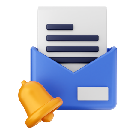 Mail Notification Bell  3D Icon