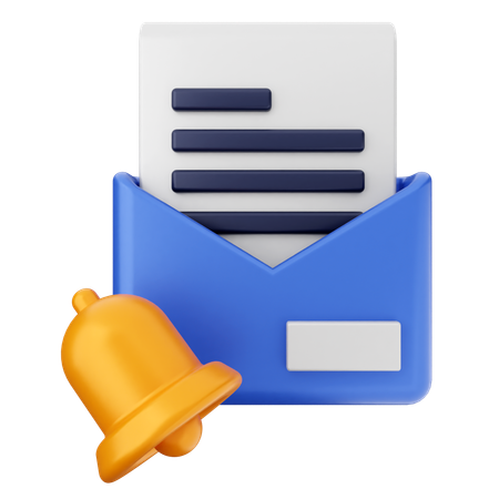 Mail Notification Bell  3D Icon