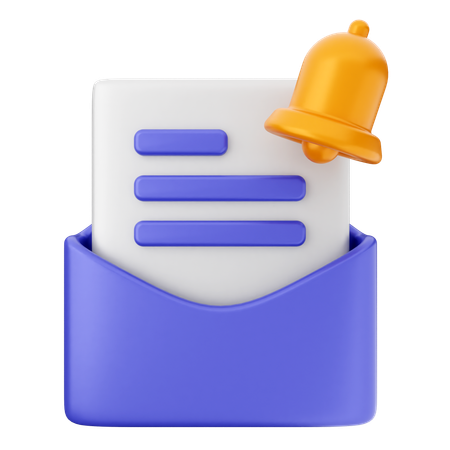 Mail Notification Bell  3D Icon