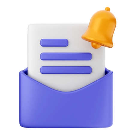 Mail Notification Bell  3D Icon