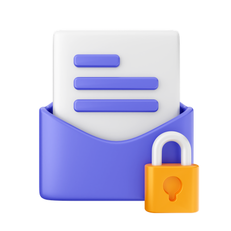 Mail Padlock  3D Icon