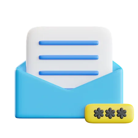 Mail Password  3D Icon