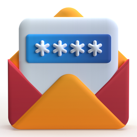 Mail Password  3D Icon