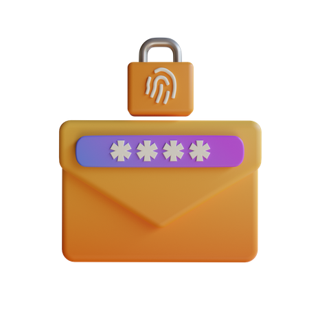 Mail Password  3D Icon