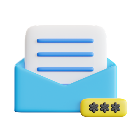 Mail Password  3D Icon