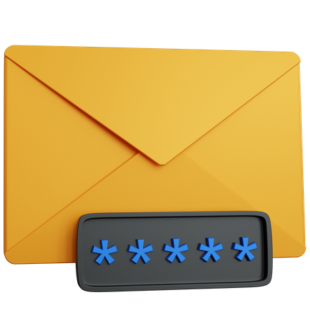 Mail Password  3D Icon