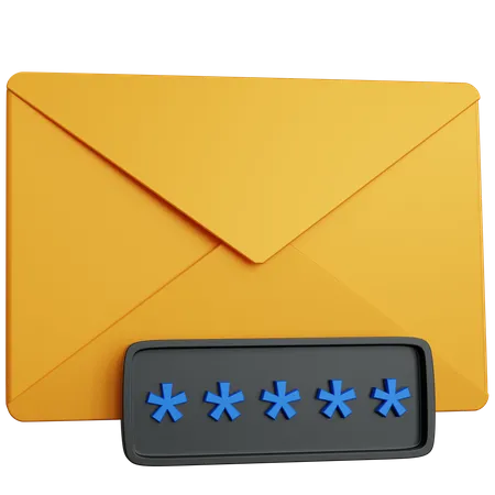 3 D Rendering Yellow Mail With Password Field Isolated 3D Icon