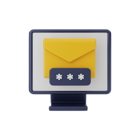Mail-Passwort  3D Illustration