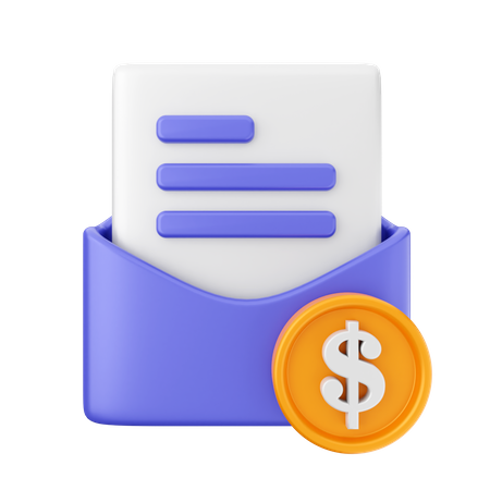 Mail Payment  3D Icon