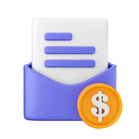 Mail Payment  3D Icon