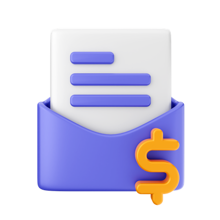 Mail Payment  3D Icon