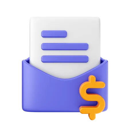 Mail Payment  3D Icon