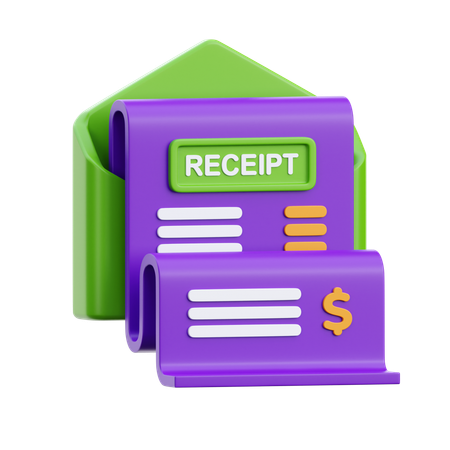 Mail Receipt  3D Icon