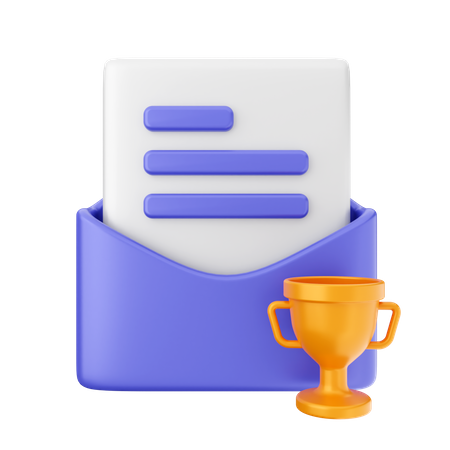 Mail Reward Trophy  3D Icon