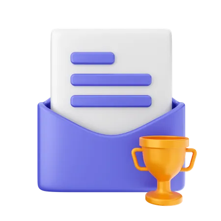 Mail Reward Trophy 3D Icon