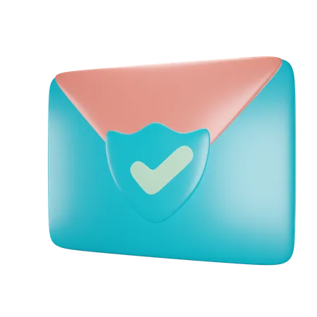 Secure E Mail Check 3D Icon