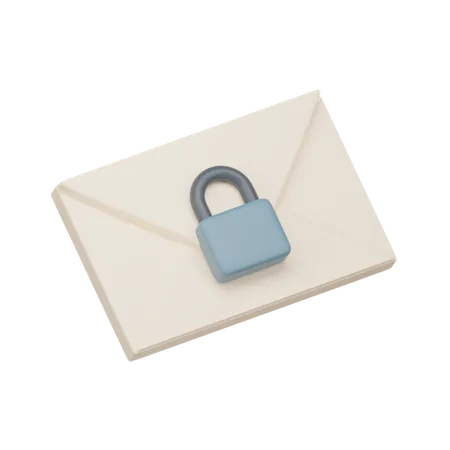 Locked E Mail With Transparent Background 3D Icon