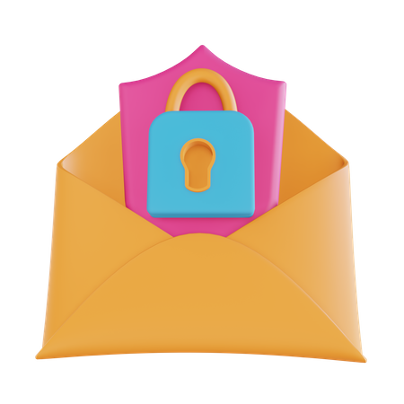 Mail Security Lock  3D Illustration